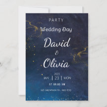 Faire-part de mariage futuriste bleu