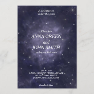 Faire-part de mariage galaxie moderne ciel nocturn