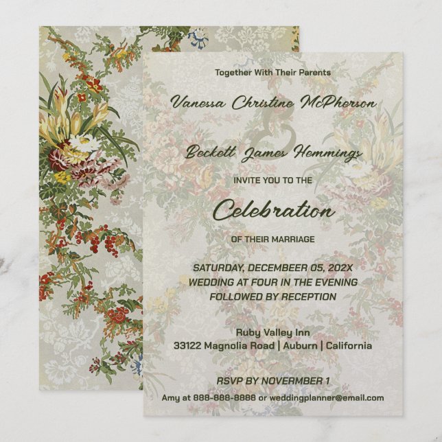 Faire-part de mariage Garden Party (Devant / Derrière)