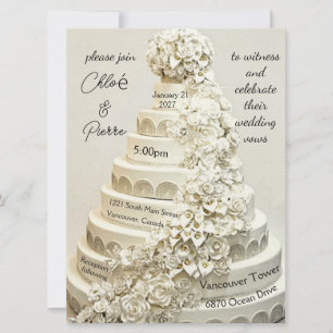 faire-part de mariage "gâteau Mariage orange"