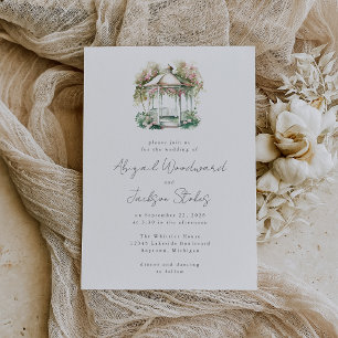 Faire-part de mariage Gazebo rose Floral