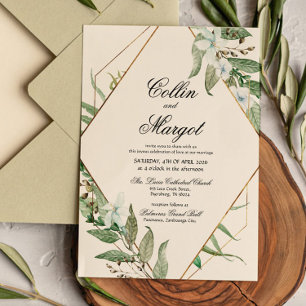 Faire-part de mariage Géométrie Verte