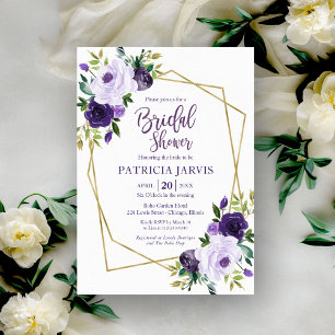 Faire-part de mariage géométrique floral violet mo