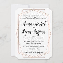 Faire-part de mariage géométrique or simple