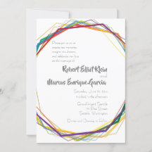 Faire-part de mariage géométrique Rainbow moderne