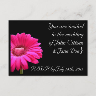 Faire-part de mariage : Gerbera rose avec coeur am