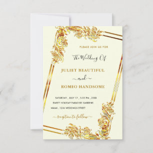 Faire-part de mariage Gold encadrée Concevez votre