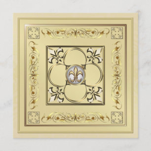 Faire-part de mariage Gold Fleur De Lis