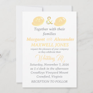 Faire-part de mariage Gold Foil