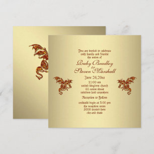 Faire-part de mariage Golden Dragon