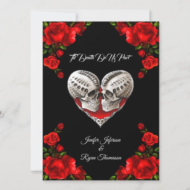 Faire-part de mariage gothique d'Halloween (Devant)