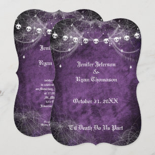 Faire-part de mariage gothique d'Halloween