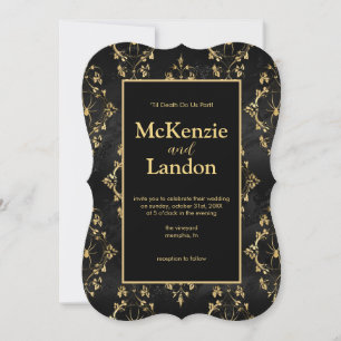 Faire-part de mariage gothique d'Halloween avec ar