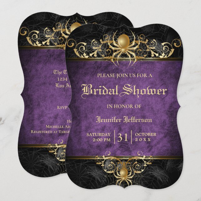 Faire-part de mariage gothique Halloween (Devant / Derrière)