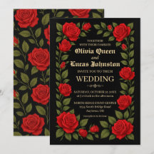 Faire-part de mariage gothique rose