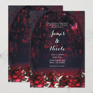 Faire-part de mariage gothique Rose de la forêt ro
