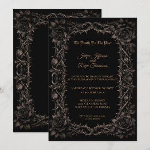 Faire-part de mariage gothique roses sombres