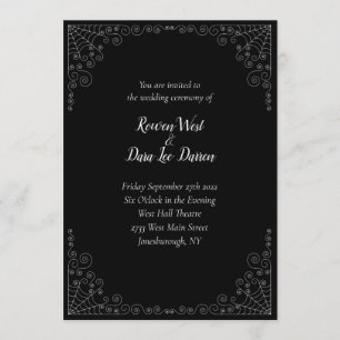 Faire-part de mariage gothique Spider Web