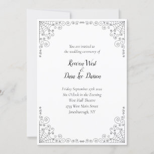 Faire-part de mariage gothique Spider Web
