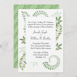 Faire-part de mariage Green Ferns