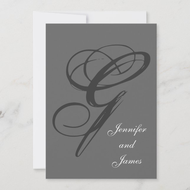 Faire-part de mariage gris charbon| Fantastique G  (Devant)