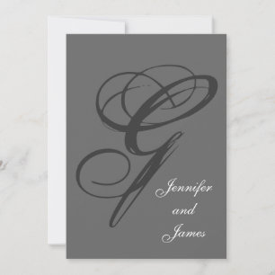 Faire-part de mariage gris charbon  Fantastique G 