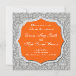faire-part de mariage gris et orange