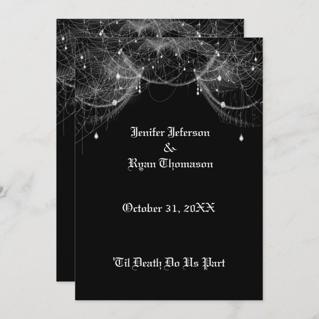 faire-part de mariage halloween (Devant / Derrière)