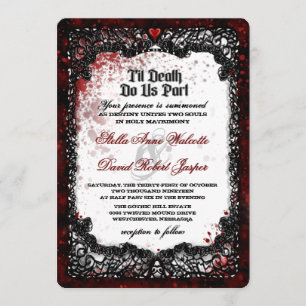 Faire-part de mariage Halloween avec éclaboussures