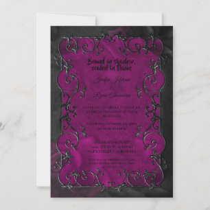 Faire-part de mariage Halloween gothique violet fo