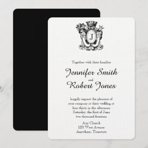 Faire-part de mariage héraldique élégant de