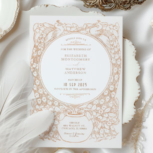Faire-part de mariage hiérarchique Peacock enchant