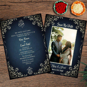 Faire-part de mariage hindoue indienne avec image 