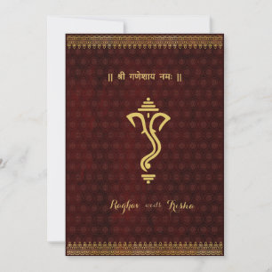faire-part de mariage hindoue indienne de ganesha