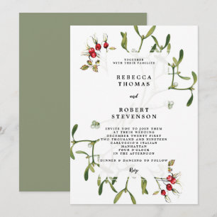 faire-part de mariage hivernal Noël guimauve