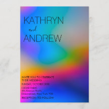 Faire-part de mariage holographique moderne