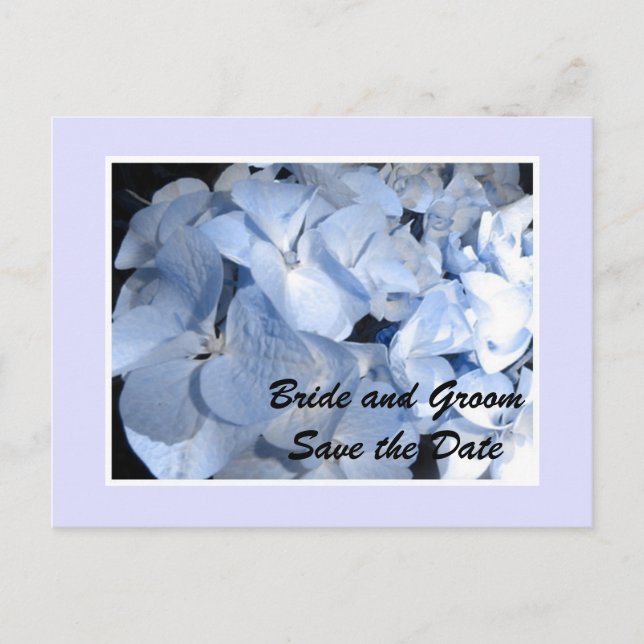 Faire-part de mariage Hydrangea Bleu Bébé (Devant)
