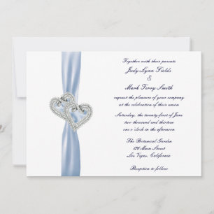 Faire-part de mariage Ice Blue Hearts personnalisé