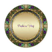 Faire-part de mariage indien Exotic Peacock