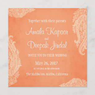 Faire-part de mariage indien, or, Mariage hindou