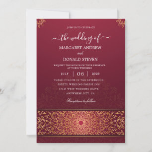 Faire-part de mariage indienne moderne