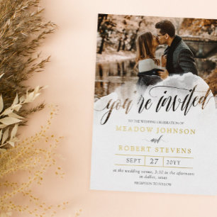 Faire-part de mariage informel avec superposition