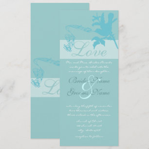 Faire-part de mariage Inséparable Aqua vintage