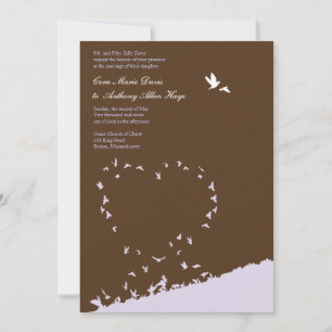 faire-part de mariage inséparable pourpre