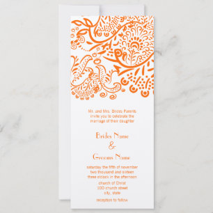 Faire-part de mariage Inséparables orange