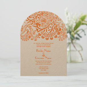 Faire-part de mariage Inséparables orange