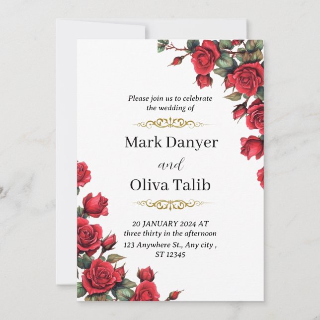 Faire-part de mariage intemporel | Mariage élégant (Devant)