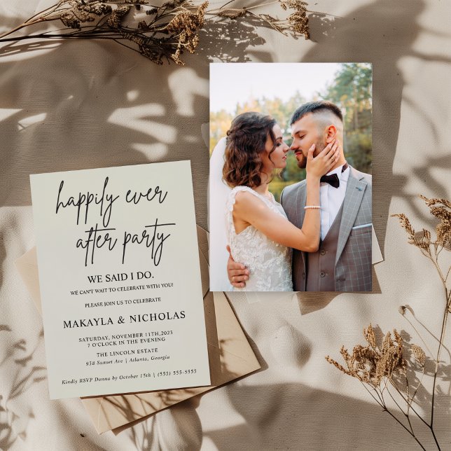 Faire-part de mariage intime avec photo minimalist (Créateur téléchargé)