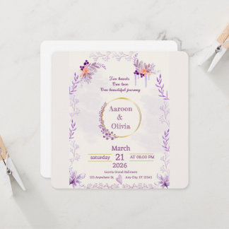 Faire-part de mariage intime et éditable pour jard