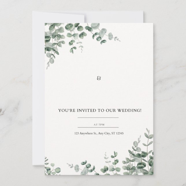 Faire-part de mariage | Invitation imprimable pers (Devant)